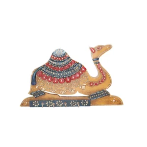 Niryat buisness10"L x 6"W x 3.5"H inch handmade wooden camel-shaped key holder, a decorative masterpiece with floral and geometric designs, a terrific accessory for homes and offices.