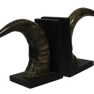 Niryat buisness Black & Brown Bookends in Animal Horn - Bookshelf Accessories - Buy in Bulk Wholesale