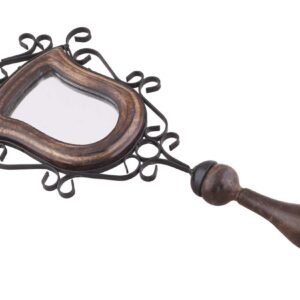 Niryat Business Bulk Wholesale Hand Held Mirror - 14.5” Handmade Decorative Wood & Iron Mirror - Ethnic & Thoughtful Gifts for Women from India