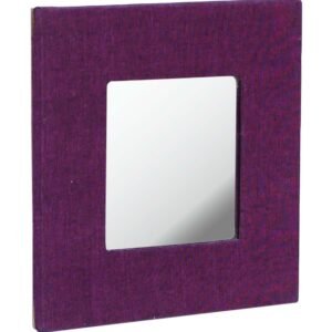 Niryat Business Wholesale Square Wall Mirror in Bulk - Hand-Woven Jute Fabric & Hard Board Frame - Magenta Color With Purple Streaking - Home & Wall Decor Mirrors from India