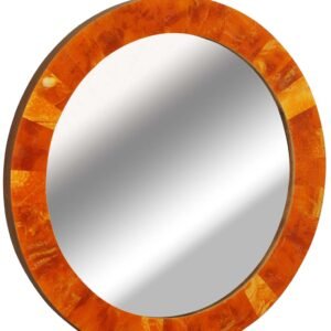 Niryat Business Wholesale Round 14.7β Orange Wall Mounted Mirror in Bulk - Acrylic & MDF - Gallery Solutions/Home & Wall Decor Mirrors from India