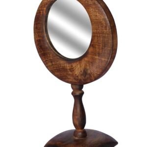 Niryat Business Wholesale Table Mirror with Wooden Stand - Bulk Buy Mirror with Handmade Antique-Look 11.5β Wooden Stand - Home & Table Decor Mirrors from India