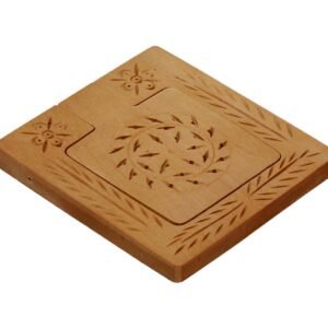 Niryat Business Bulk Wholesale Folding Pocket Mirror - 3” Hand Carved Decorative Pocket Mirror in Wood - Ethnic & Thoughtful Gifts for Women from India