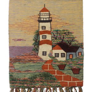 Niryat Business Hand Woven Coastal Look Jute Wall Hanging home décor, Tassels, Lighthouse,Multicolored, Nature Inspired Décor