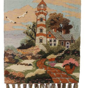 Niryat Business Hand woven Coastal look wall hanging home décor, Tassels, Lighthouse,Multicolored, Nature Inspired Décor
