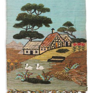 Niryat Business Hand Woven Landscape Tapestry Wall Hanging of Jute for Home Décor with Multicolor Tassels, Nature inspired Wall Hanging