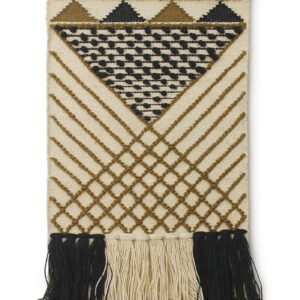 Niryat Business Unique Hand Woven White & Black Color Wall Hanging Made up of Jute and Wool with Tassels for Home and Office Décor
