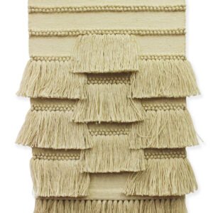 Niryat Business Natural Hand Woven Jute Wall Hanging in Off White Color with Fringe and Bohemian Wall Art
