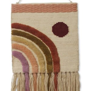 Niryat Business Modern inspired Rainbow Hand Woven Wall Hanging Home Décor/ Decorative Wall Hanging Décor with Colorful large Tassels