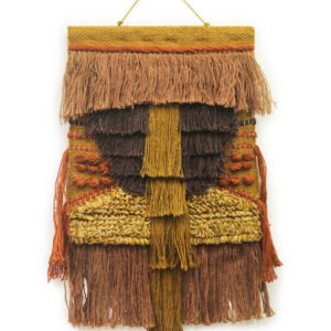 Niryat Business Contemporary Multicolored Textured Handmade Wall Tapestry with Large Fringe - Perfect for Home Décor
