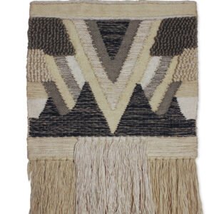 Niryat Business Handcrafted Woven Jute Wall Hanging with Geometric Patterns and Fringe Accents for Modern Home Décor