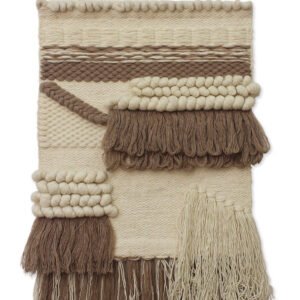 Niryat Business Boho Culture Inspired Hand Woven Cream and brown Wall Hanging Home Décor