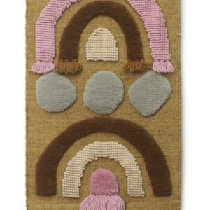Niryat Business Multicolored Textured Jute and Wool Mix Handmade Wall Hanging Décor with Cascade