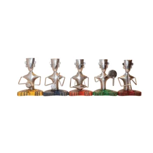 Niryat business 4.5"L x 3"W x 7"H inch handmade musicians figures set, colorful metal decor, ideal for music studios, living rooms or giving gifts, unique home decor.