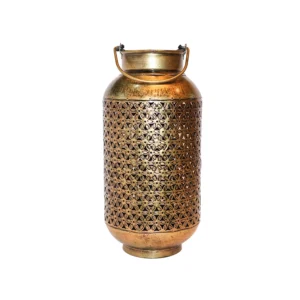Niryat buisness 5"L x 5"W x 13"H inch handmade metallic lanterns in golden shade, a combo of handmade quality and exquisite style for festive, romantic, or everyday decor