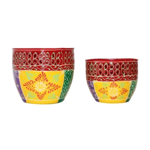 Niryat buisness 6"L x 6"W x 5.5"H inch handmade metal incense holder set, unique, multi-color designs, small & large sizes, beautiful cutouts for meditation, home decor, and relaxation.