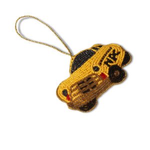 Niryat Business 2.3"x 4" Beaded NYC yellow car Ornament