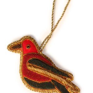 Niryat Business 1.5"x 4" Vibrant Zari Thread Bird Ornament