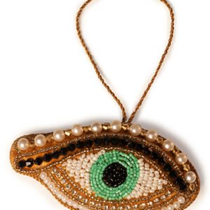 Niryat Business ArtistryBazaar 2"x 3.5" Sparkling Zari Thread Eye Ornament