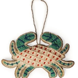 Niryat Business  3.5"x 5" Beaded Zari Thread Crab Ornament
