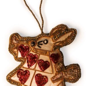 Niryat business  4.5"x 3" Zari Thread Bunny Ornament