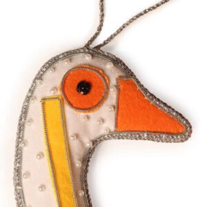 Niryat Business  4"x3" Quacking Zari Thread Duck themed décor