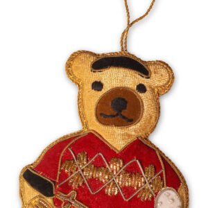 Niryat Business 5"x3.5" Cuddly Zari Thread Teddy Bear themed décor