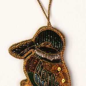 Niryat Business 4.5"x2" Enchanting Jewelled Zari Thread Bird Ornament