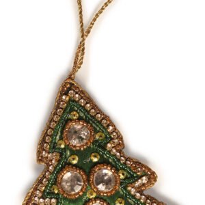 Niryat Business 4"x3.5" Handcrafted Zari thread christmas tree.