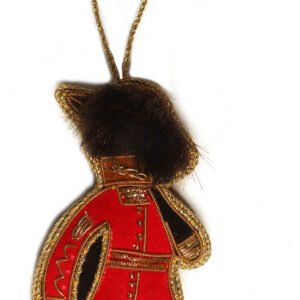 Niryat Business 4.6" x 3.1" Zari thread Soldier Salute Christmas Ornament