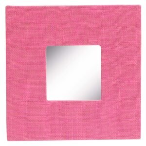Niryat Business Wholesale Square Wall Mirror in Bulk - Handmade Decorative Pink Mirror Framed in Hand-Woven Jute Fabric & Hard Board - Wall & Home Decor Furnishings