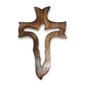 Niryat business 7.5"L x 0.8"W x 11.5"H inch handmade wooden Jesus Christ wall cross, smooth edges, modern design, lightweight brown decor for home, office, & prayer room.