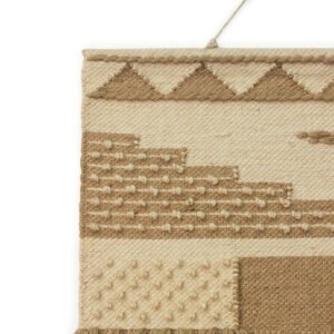 Niryat Business Boho Culture Inspired Hand Woven Woolen Gray and Creame Wall Hanging Home Décor